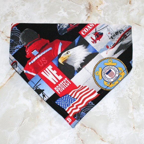 Hand Crafted Other - HAND CRAFTED Dog Cat Bandana US Military Coast Guard Pet Scarf Accessory